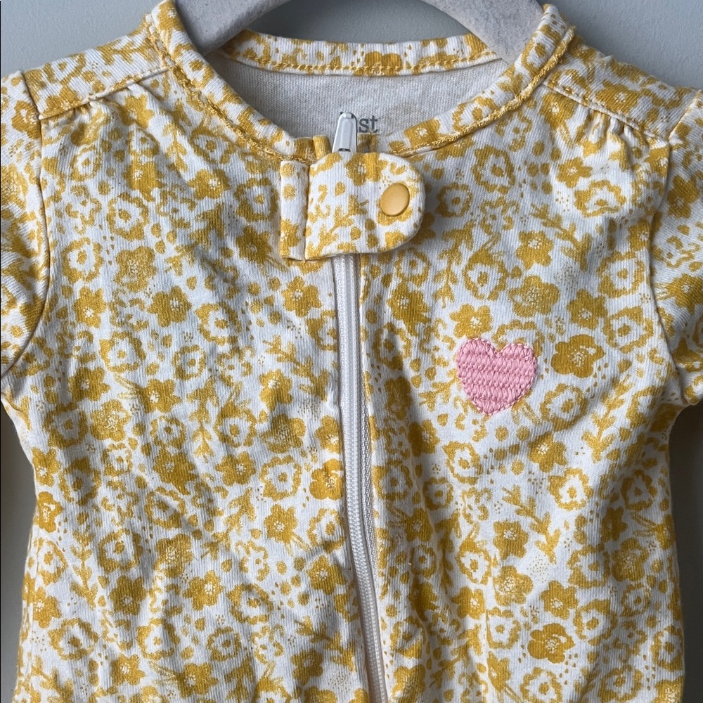 Yellow Floral Kids Footie